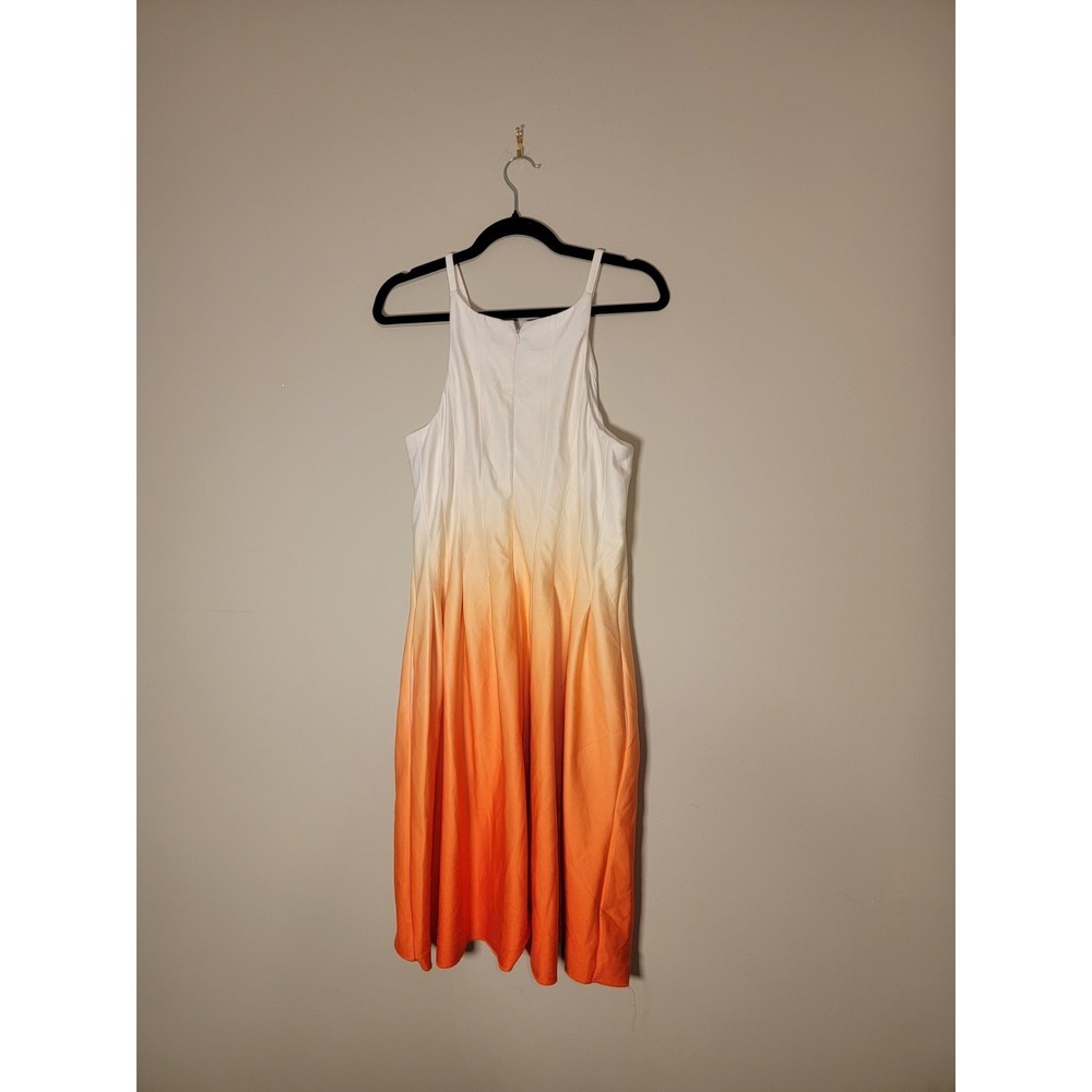 Calvin Klein Ombre Gradient Summer Dress White to‎ Orange - Picture 2 of 7